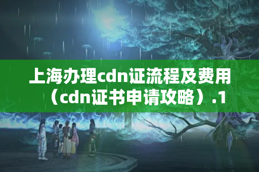 上海辦理cdn證流程及費用（cdn證書申請攻略）