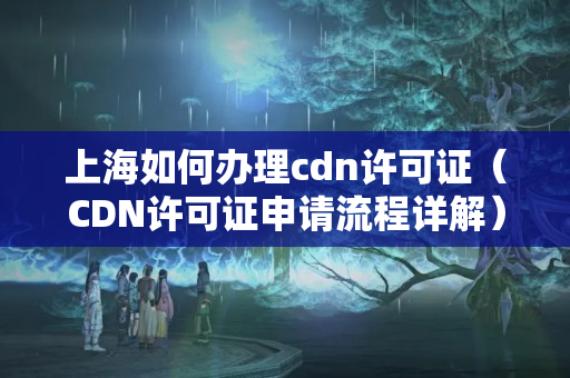 上海如何辦理cdn許可證（CDN許可證申請(qǐng)流程詳解）