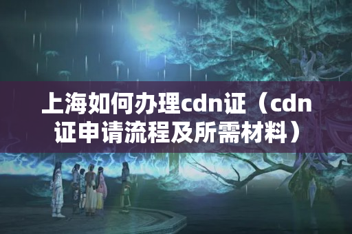 上海如何辦理cdn證（cdn證申請(qǐng)流程及所需材料）