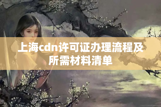 上海cdn許可證辦理流程及所需材料清單