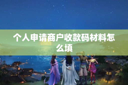 個(gè)人申請(qǐng)商戶收款碼材料怎么填