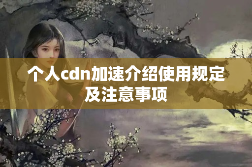 個人cdn加速介紹使用規(guī)定及注意事項