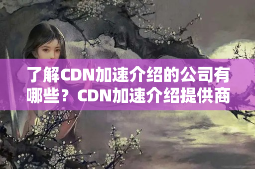 了解CDN加速介紹的公司有哪些？CDN加速介紹提供商推薦