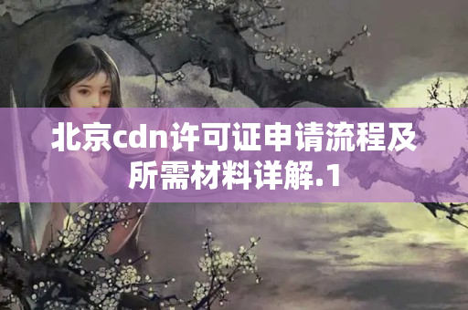 北京cdn許可證申請流程及所需材料詳解