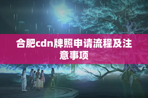 合肥cdn牌照申請流程及注意事項