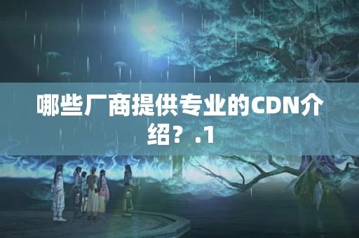 哪些廠商提供專業(yè)的CDN介紹？