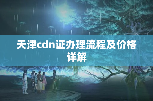 天津cdn證辦理流程及價格詳解