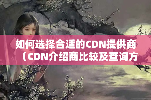 如何選擇合適的CDN提供商（CDN介紹商比較及查詢方法）