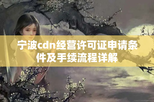 寧波cdn經(jīng)營(yíng)許可證申請(qǐng)條件及手續(xù)流程詳解