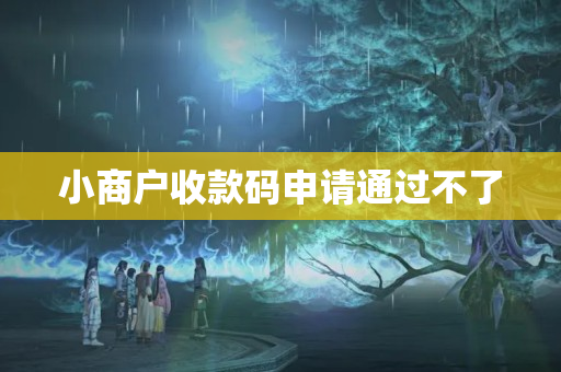 小商戶收款碼申請(qǐng)通過不了