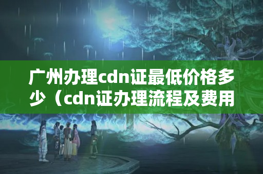 廣州辦理cdn證最低價格多少（cdn證辦理流程及費用收費標準）