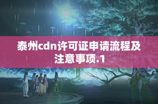 泰州cdn許可證申請流程及注意事項