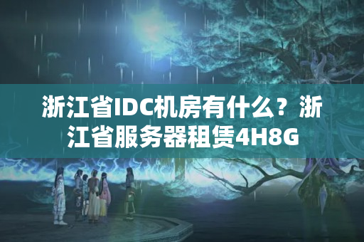 浙江省IDC機(jī)房有什么？浙江省服務(wù)器租賃4H8G