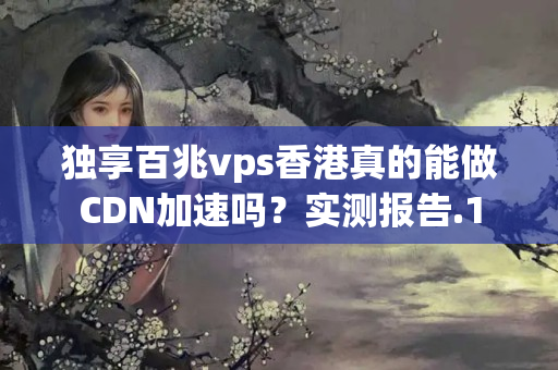 獨享百兆vps香港真的能做CDN加速嗎？實測報告