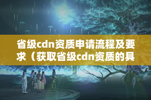 省級cdn資質(zhì)申請流程及要求（獲取省級cdn資質(zhì)的具體步驟）