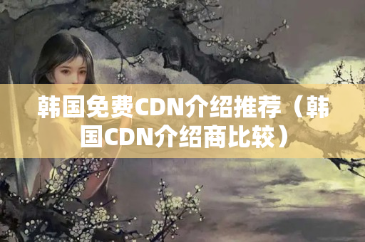 韓國免費CDN介紹推薦（韓國CDN介紹商比較）