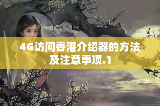 4G訪問(wèn)香港介紹器的方法及注意事項(xiàng)