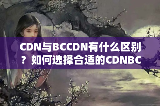 CDN與BCCDN有什么區(qū)別？如何選擇合適的CDNBCCDN介紹？