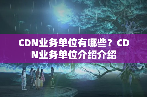 CDN業(yè)務(wù)單位有哪些？CDN業(yè)務(wù)單位介紹介紹