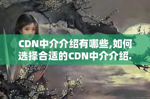 CDN中介介紹有哪些,如何選擇合適的CDN中介介紹