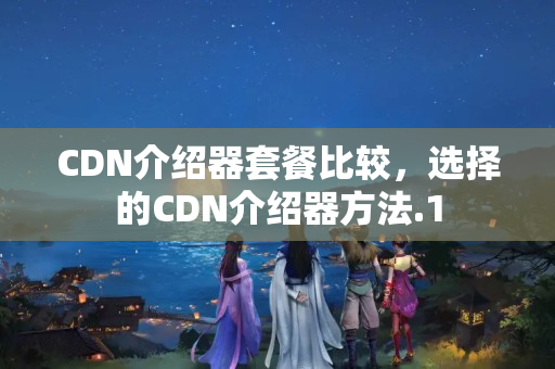 CDN介紹器套餐比較，選擇的CDN介紹器方法