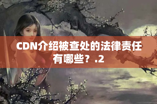 CDN介紹被查處的法律責任有哪些？