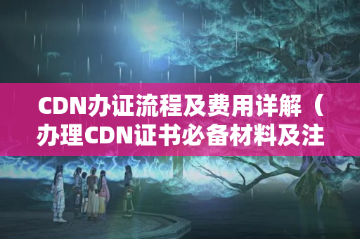 CDN辦證流程及費用詳解（辦理CDN證書必備材料及注意事項）