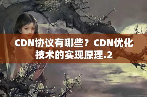 CDN協(xié)議有哪些？CDN優(yōu)化技術(shù)的實現(xiàn)原理