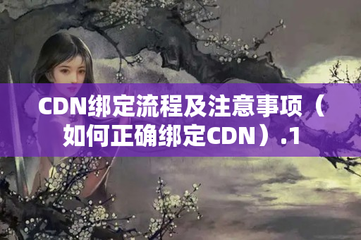 CDN綁定流程及注意事項（如何正確綁定CDN）