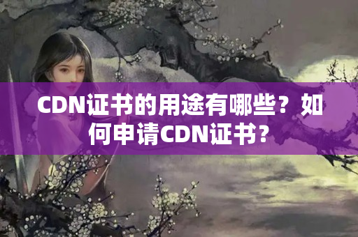 CDN證書(shū)的用途有哪些？如何申請(qǐng)CDN證書(shū)？