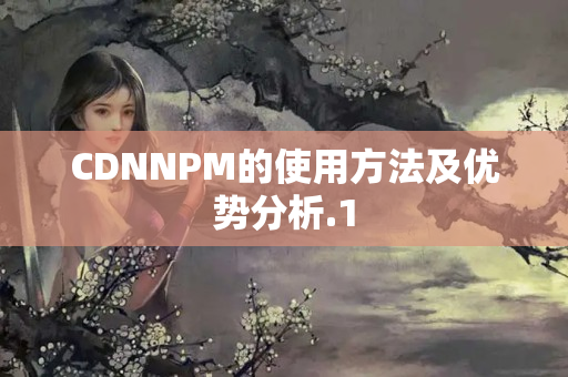 CDNNPM的使用方法及優(yōu)勢(shì)分析